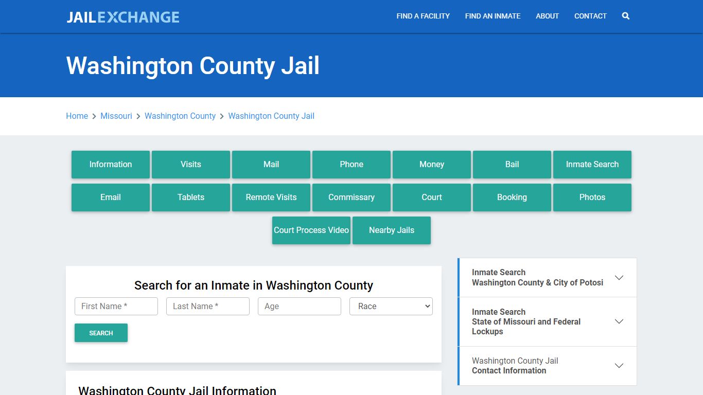 Washington County Jail Roster Lookup, MO, Inmate Search